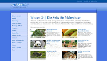 Bild der Startseite von wissen-24.org